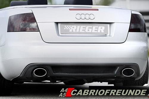 RS4 Look -- Rieger Heckansatz am A4 Cabrio mit ovalen Endrohren